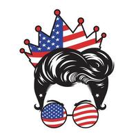 Mom Usa Crown Head design on white background. vector illustration.