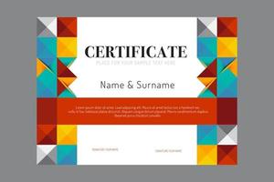 Certificate template geometric frame design vector. vector