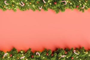 Rows of christmas garlands decorated photo