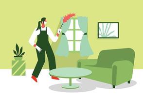 vector de ilustración de concepto de casa de limpieza