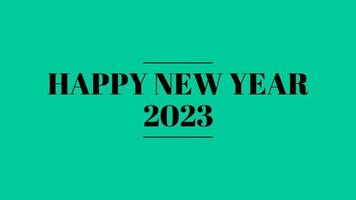 feliz ano novo 2023 fundo de tela verde com linhas coloridas e feliz ano novo no estilo do painel central - gratuito para uso comercial