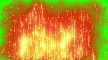 animazione del ciclo di sfondo dello schermo verde caduta delle particelle quadrate rosse video
