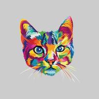 colorful cat head