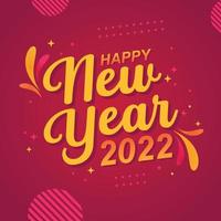 Lettering Happy New Year 2022 vector