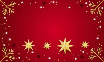 Red Christmas Background with balls, Stars. Christmas Greeting Card concept for NEW YEAR 2022. illustration vector