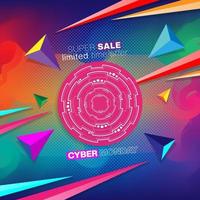 promoción de banner colorido cyber monday vector