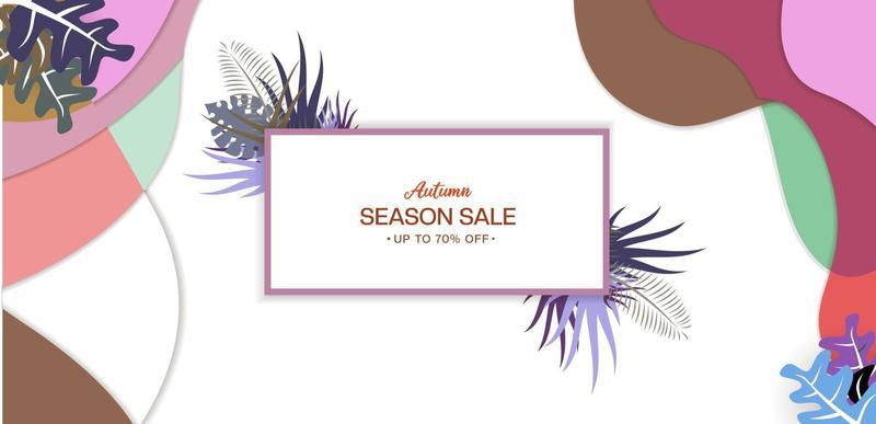 colorful autumn sale banner template