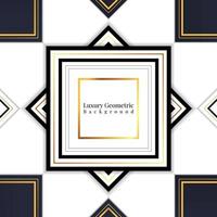 luxury rectangle geometric background in black gold and white vector