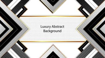 luxury rectangle abstract background design in black gold and white vector