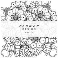 mehndi flower decorative ornament in ethnic oriental style, doodle ornament, outline hand draw. coloring book page. vector