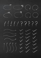 set of hand drawn colorful arrows and lines. vector highlighter elements
