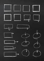 conjunto de flechas y líneas coloridas dibujadas a mano. elementos de resaltador de vector