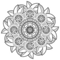 mehndi flower decorative ornament in ethnic oriental style, doodle ornament, outline hand draw. coloring book page. vector