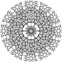 Circular pattern in the form of mandala with flower for henna, mehndi, tattoo, decoration. vector