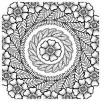 Circular pattern in the form of mandala with flower for henna, mehndi, tattoo, decoration. vector