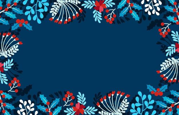 Abstract Winter Floral Frames Background