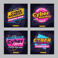 Cyber Monday Promotional Sale for Social Media Post vector