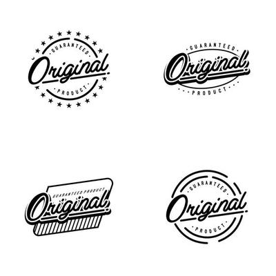 Vintage Guaranteed and Original Badges Label. Sticker and Stamp Template Vector