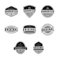 Vintage Guaranteed and Original Badges Label. Sticker and Stamp Template Vector