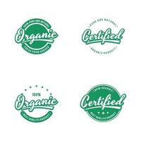 Set of organic badges label sticker design vector