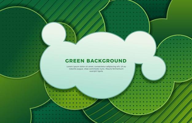 Circles Stripes and Dots Green Background