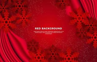 Red Snow Flake and Curtain Background vector