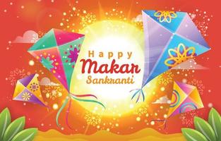 Colorful Makar Sankrati Background Template vector