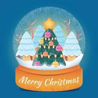 Christmas Tree Snowball Background Template vector