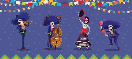 Dia De Los Muertos Characters Set vector