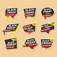 Set of Black Friday Sale Stickers vector