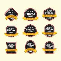 Set of Black Friday Sale Badges vector