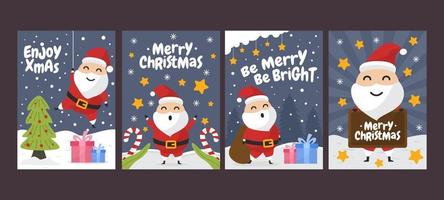 feliz navidad conjunto de tarjetas de felicitación vector