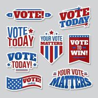 Election Vote Us Sticker Set vector