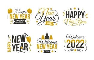 Happy New Year Sticker Set vector