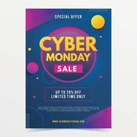 plantilla de cartel de venta de cyber monday vector