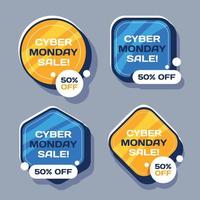 Cyber Monday Sale Sticker Collection vector