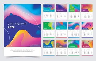 Abstract Calendar 2022 Template vector