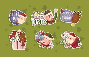 Christmas Santa Sticker vector