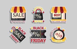 Black Friday Sticker Pack vector