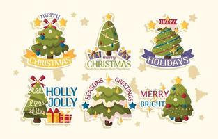 Christmas Tree Sticker vector
