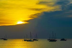 The most beautiful colorful sunset Koh Phayam Beach Ranong Thailand. photo