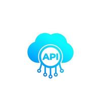 api, interfaz de programación de aplicaciones, icono de integración de software en la nube vector