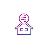 home sharing line icon on white vector