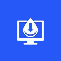 low water level icon with monitor vector