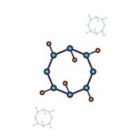 nano structure, nanoparticles icon vector