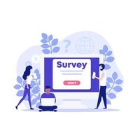 online survey vector illustration with people