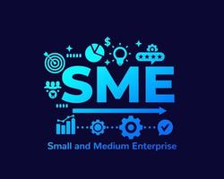 SME, small and medium enterprise, vector illustration