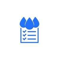Water quality check icon on white vector