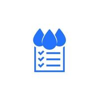 Water quality check icon on white vector