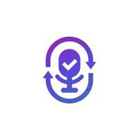speech recognition, audio recording vector icon